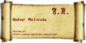 Neher Melinda névjegykártya